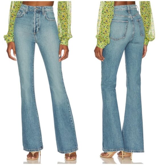 💕FAVORITE DAUGHTER💕 Valentina Flare Jeans ~ Super High Rise Studio Blue 25 NWT - Picture 4 of 16